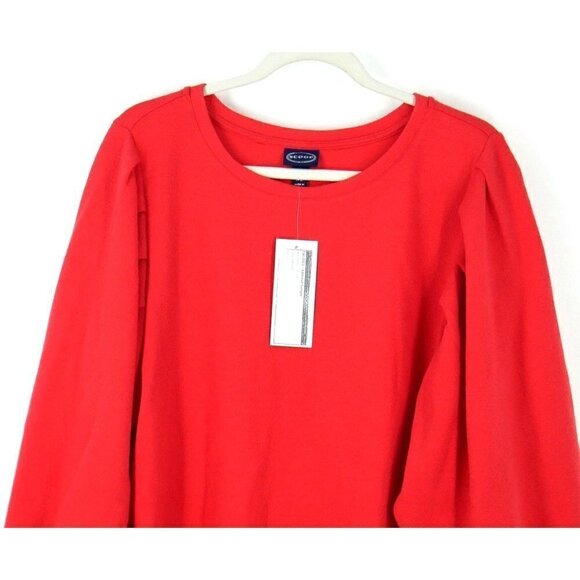 NWT SCOOP Balloon Sleeve Shirt Dress Neon Orange Small - Picture 2 of 4